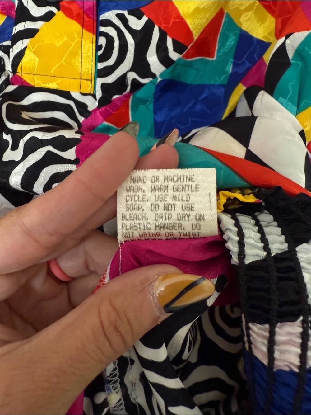 Magna Multicolor Abstract Print Button-Front Blouse - Picture 8 of 11